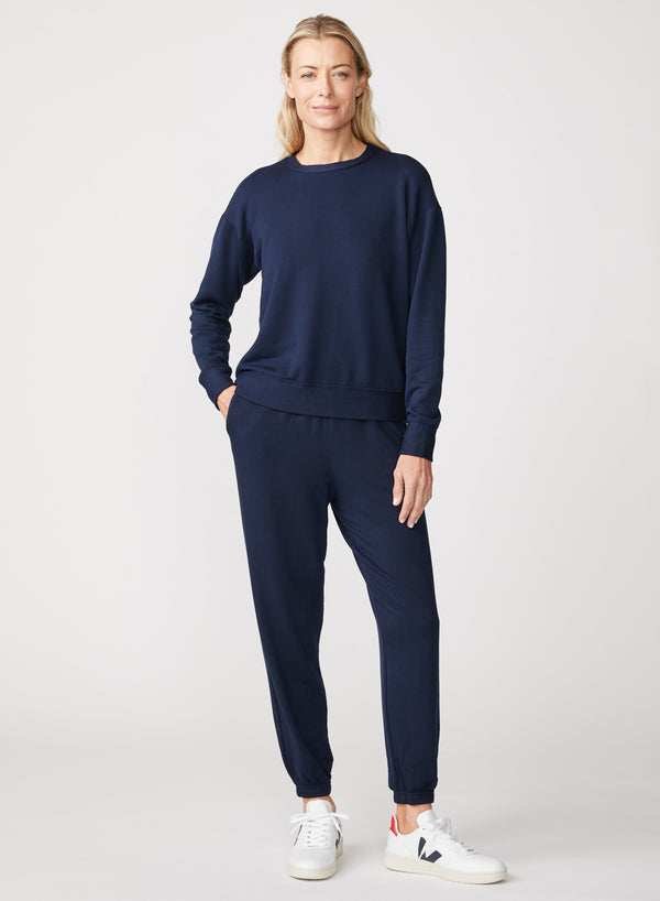 stateside Softest Fleece Sweatpant with Pockets in New Navy