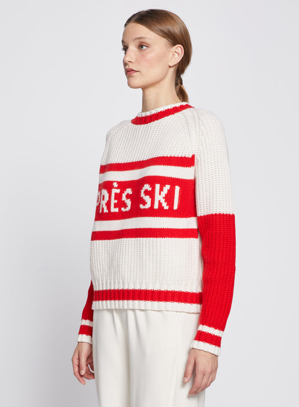 Stateside Apres Ski Crew Neck Sweater In Cream