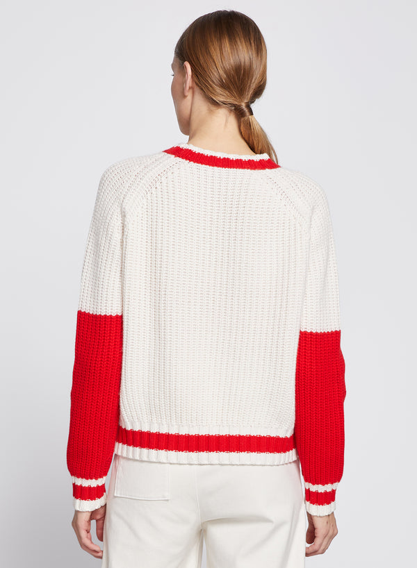 Stateside Apres Ski Crew Neck Sweater In Cream