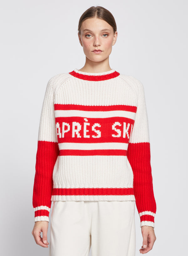 stateside Apres Ski Crew Neck Sweater in Cream