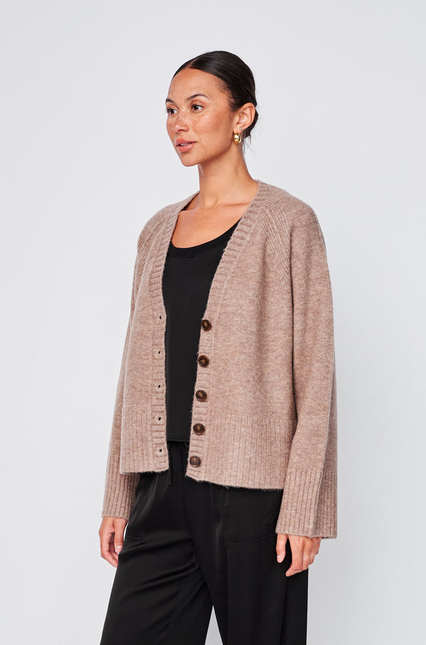 Stateside Cardigan Sweater In Almond