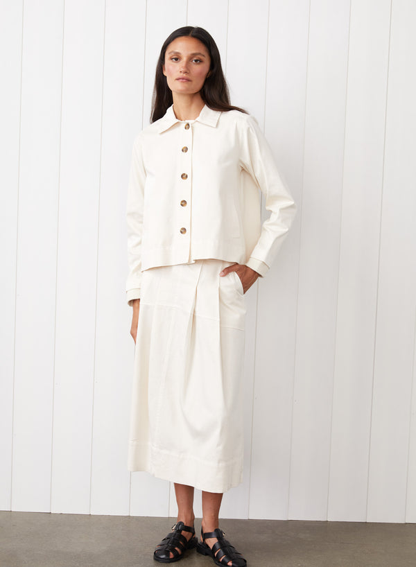 Stateside Cava Twill Peacoat In Cream