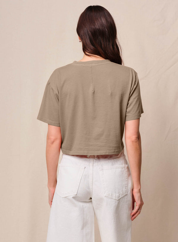 Stateside Cloud Jersey Cropped Boy Tee In Bay Leaf