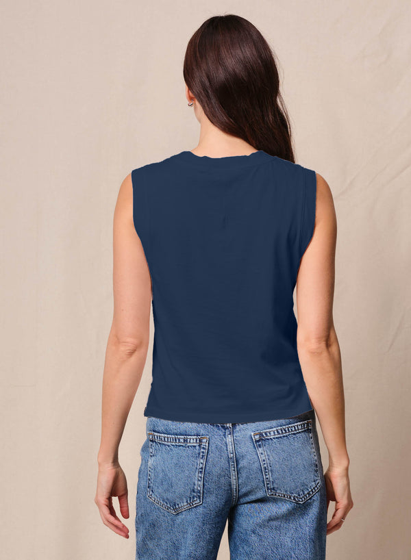 Stateside Cloud Jersey Muscle Tank In New Navy