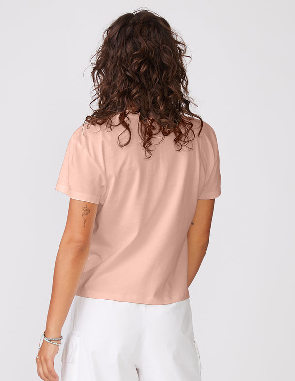 Stateside Cloud Jersey Short Sleeve Crew In Almond