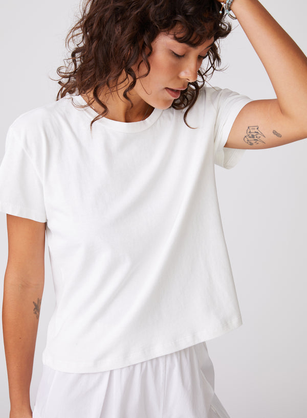 Stateside Cloud Jersey Short Sleeve Crew In White