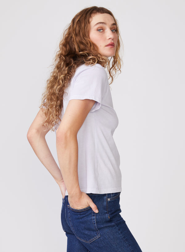 Stateside Stateside Cloud Jersey Short Sleeve Deep V-Neck In Lavender
