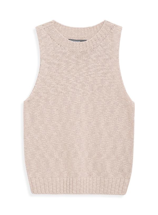 Stateside Cotton Linen Tank Sweater In Camel