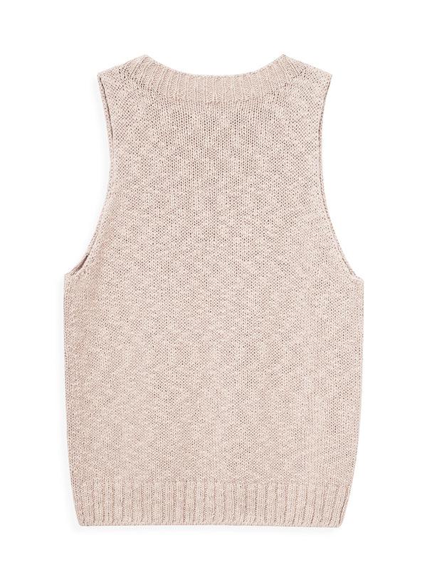 Stateside Cotton Linen Tank Sweater In Camel