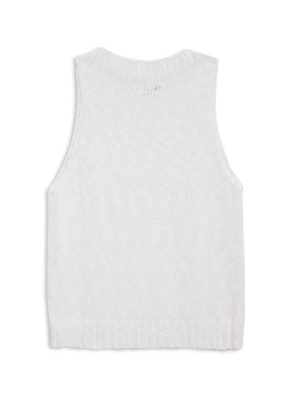 Stateside Stateside Cotton Linen Tank Sweater In White