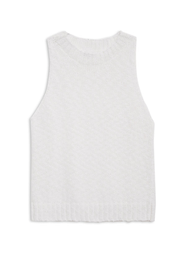 stateside Stateside Cotton Linen Tank Sweater in White