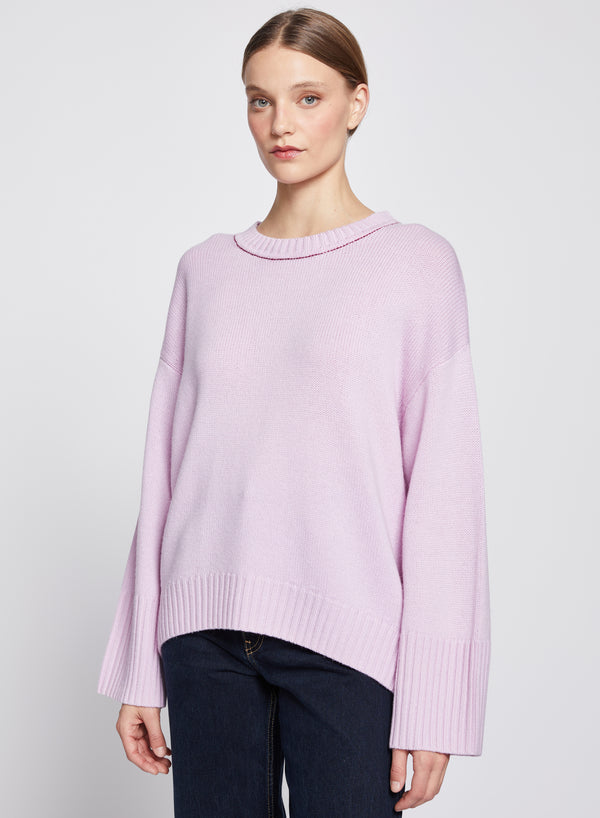 Stateside Crew Neck Sweater In Fragrant Lilac