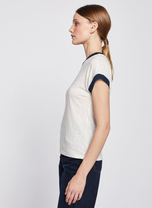 Stateside Dolman Ringer Tee In Cream