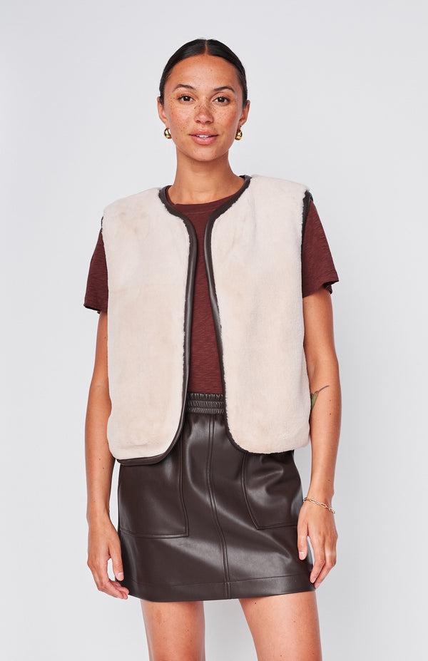 Stateside Faux Fur Vest In Tutu