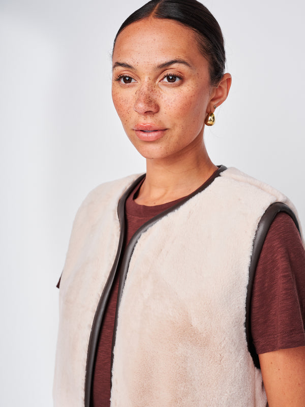 Stateside Faux Fur Vest In Tutu