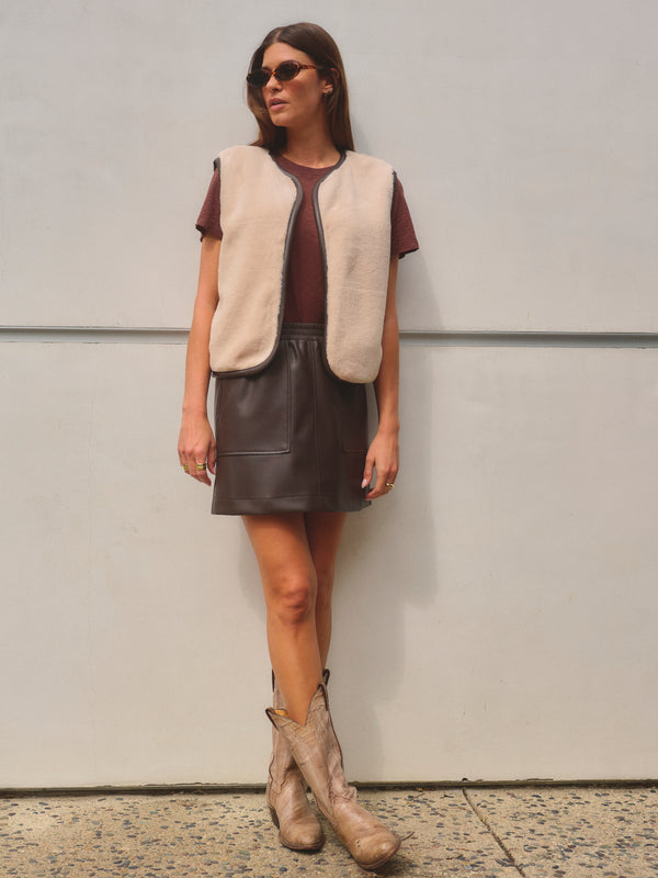 stateside Faux Fur Vest in Tutu