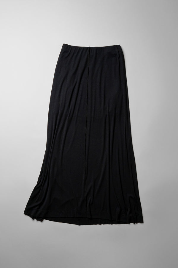 Stateside Fine 2X1 Rib A-Line Maxi Skirt In Black