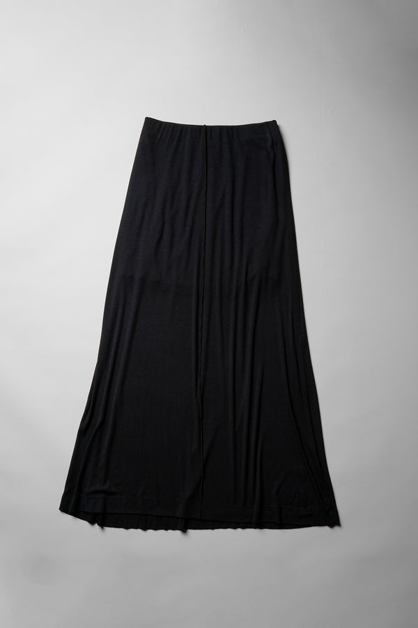 Stateside Fine 2X1 Rib A-Line Maxi Skirt In Black