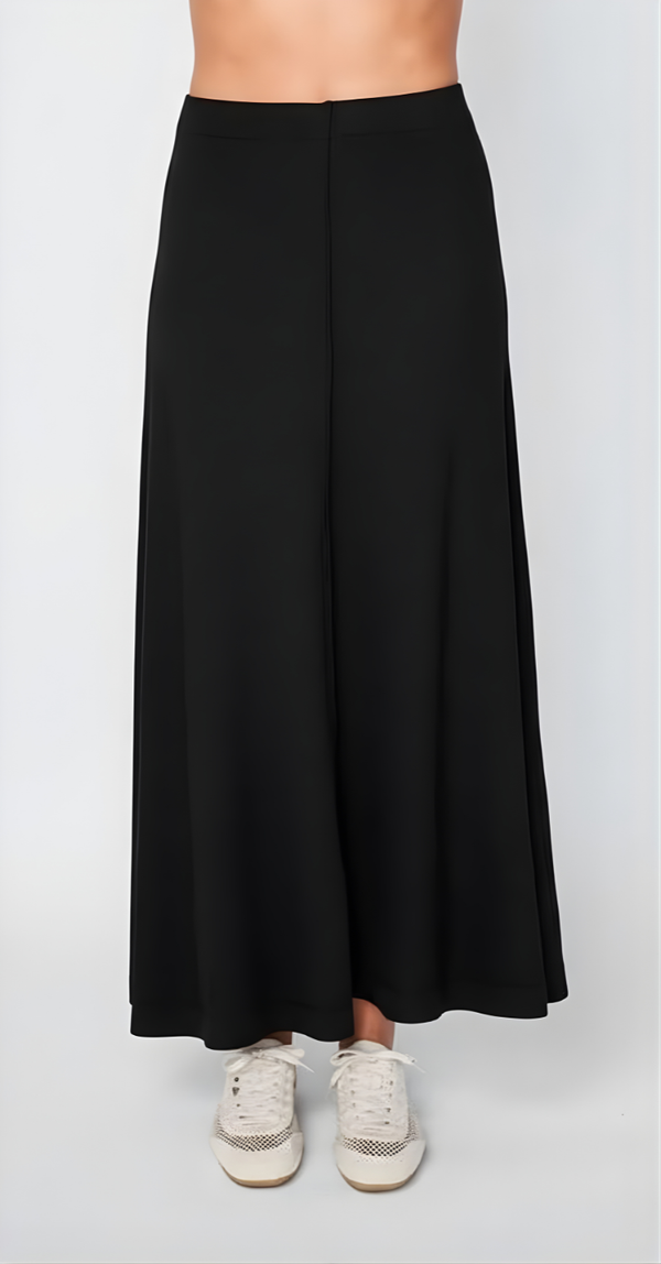 stateside Fine 2X1 Rib A-Line Maxi Skirt in Black