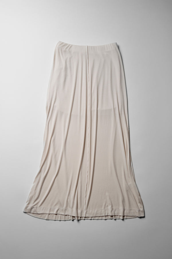 Stateside Fine 2X1 Rib A-Line Maxi Skirt In Cream