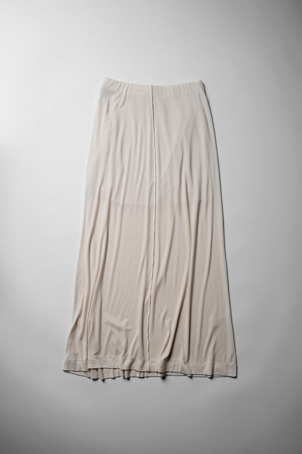 Stateside Fine 2X1 Rib A-Line Maxi Skirt In Cream