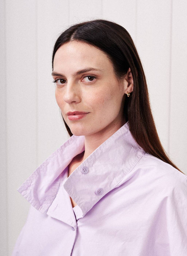 Stateside Fine Poplin Anorak In Lilac Mist