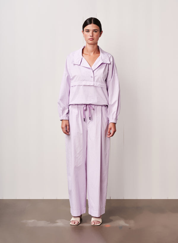 Stateside Fine Poplin Anorak In Lilac Mist