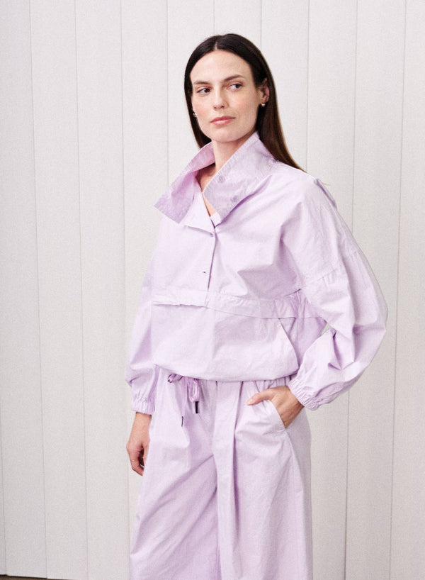 stateside Fine Poplin Anorak in Lilac Mist