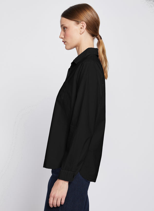 Stateside Fine Poplin Classic Shirt In Black