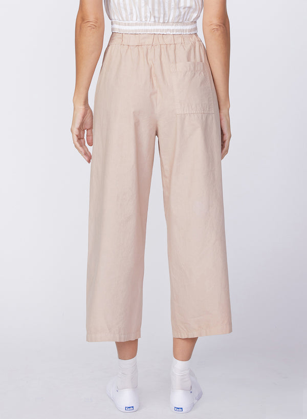 Stateside Fine Poplin Cropped Pant In Almond