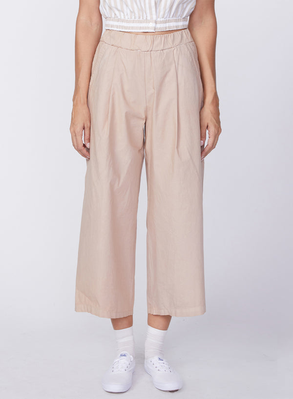 stateside Fine Poplin Cropped Pant in Almond