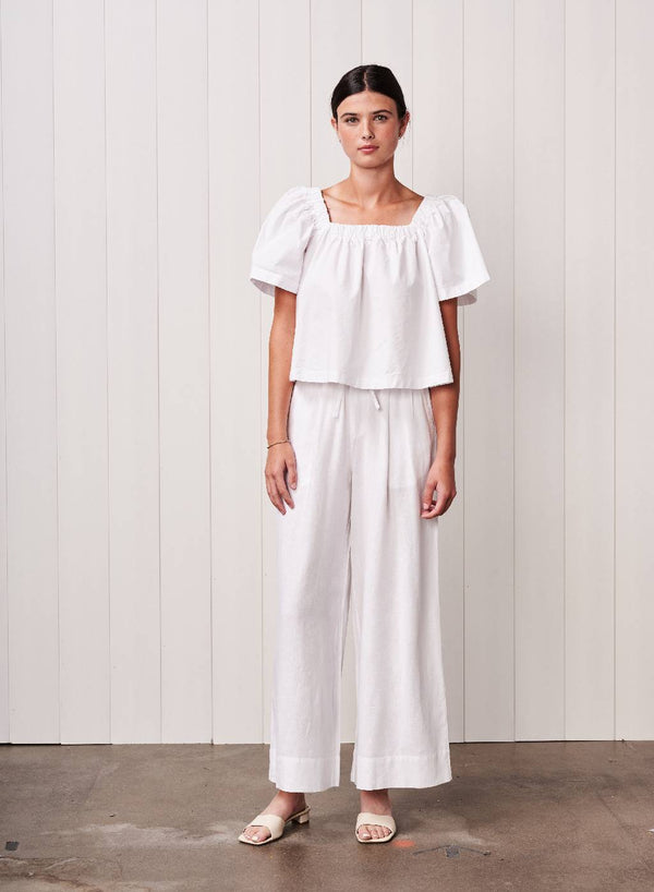 Stateside Fine Poplin Swing Top In White