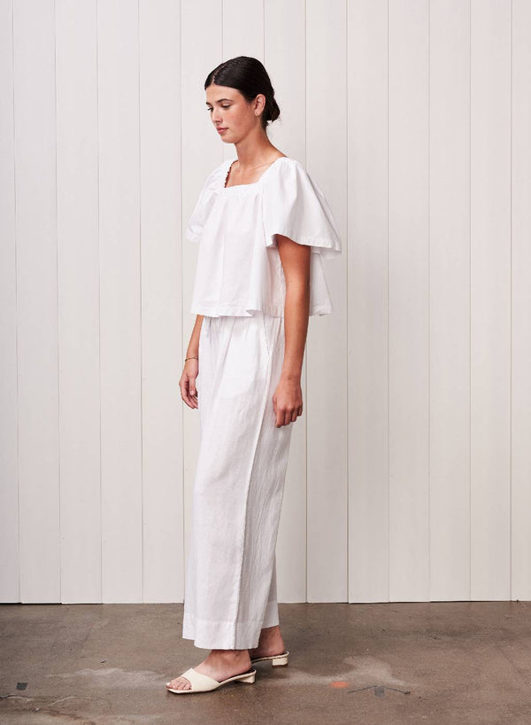 Stateside Fine Poplin Swing Top In White