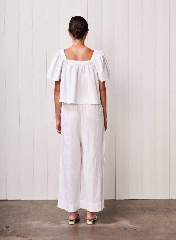 Stateside Fine Poplin Swing Top In White