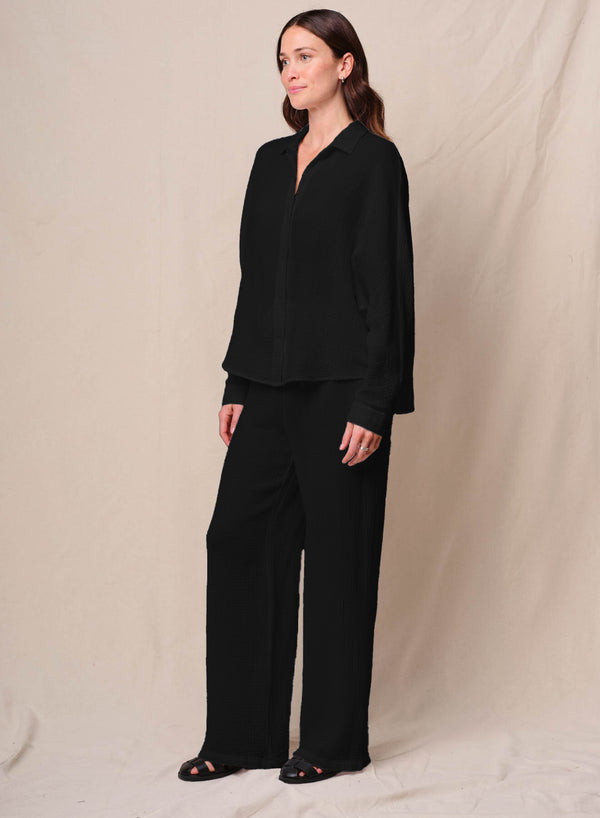 Stateside Gauze Dolman Shirt In Black