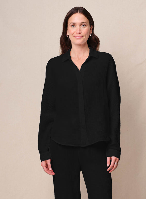 stateside Gauze Dolman Shirt in Black