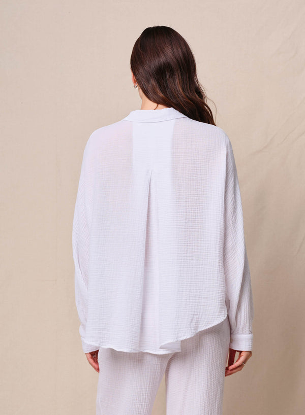 Stateside Gauze Dolman Shirt In White