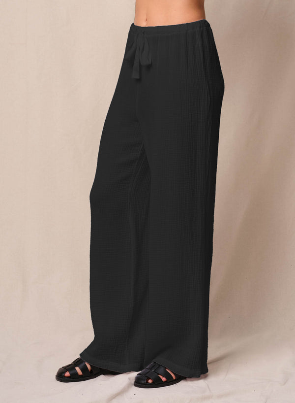 Stateside Gauze Drawstring Pant In Black