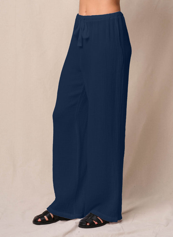 Stateside Gauze Drawstring Pant In New Navy