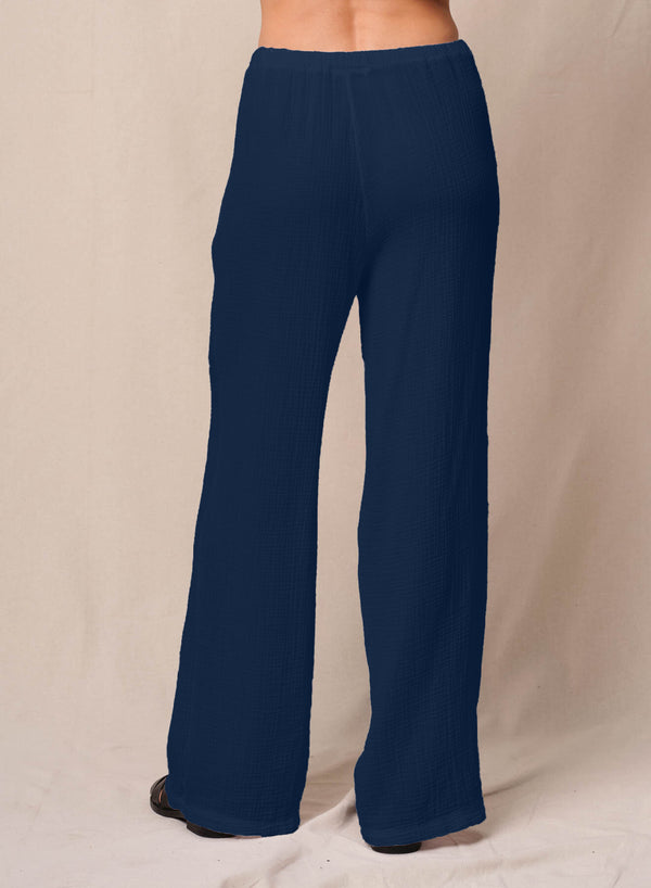 Stateside Gauze Drawstring Pant In New Navy
