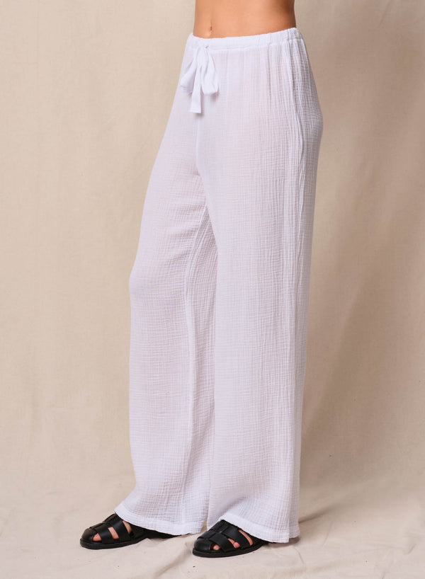 Stateside Gauze Drawstring Pant In White