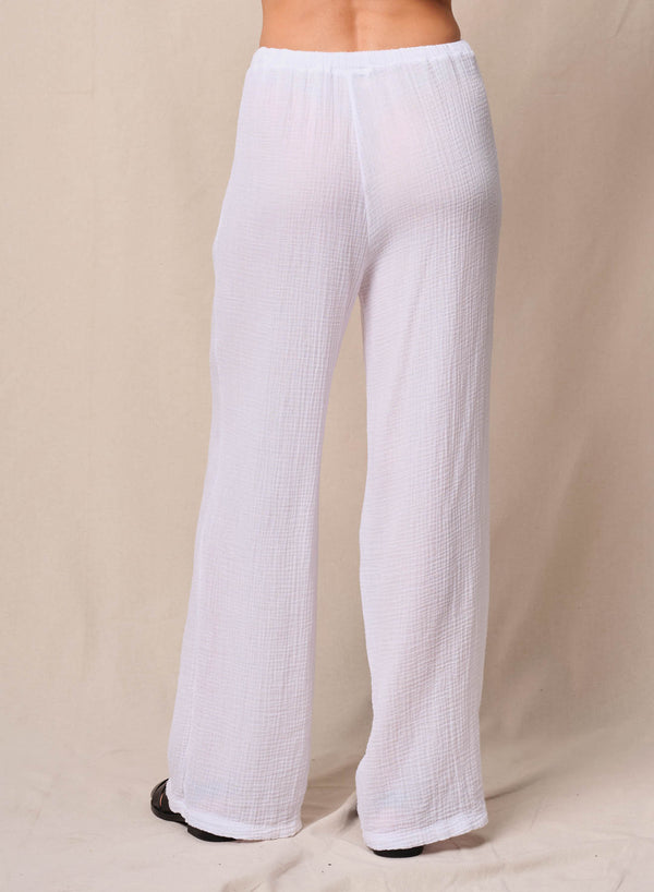 Stateside Gauze Drawstring Pant In White