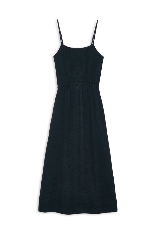 Stateside Gauze Open Back Midi Dress In New Navy