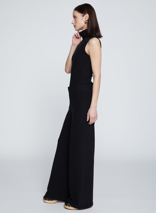 Stateside Honeyluxe Flatback Rib Pant In Black