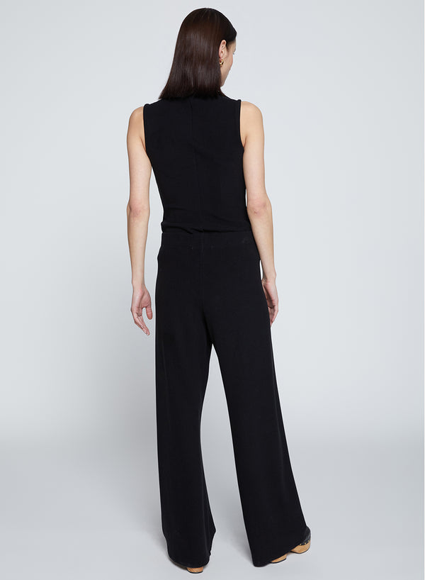 Stateside Honeyluxe Flatback Rib Pant In Black