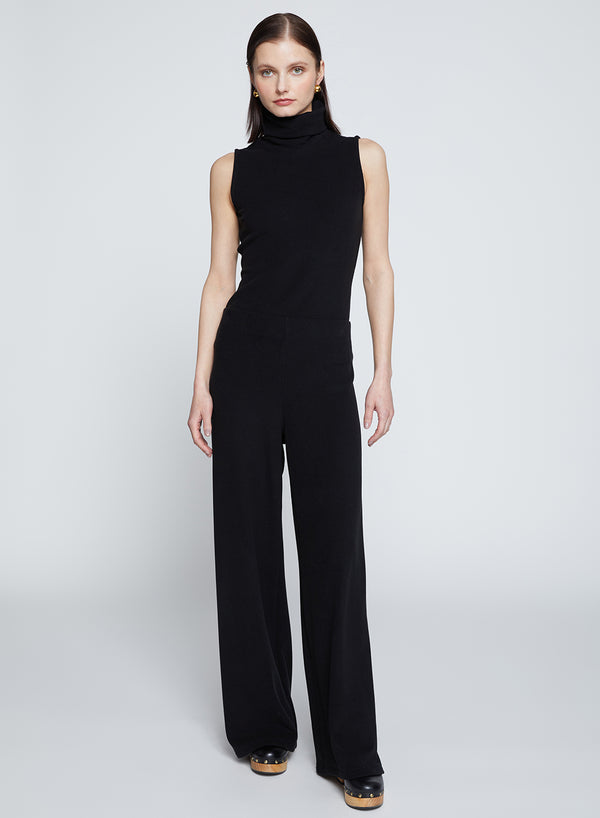 stateside Honeyluxe Flatback Rib Pant in Black
