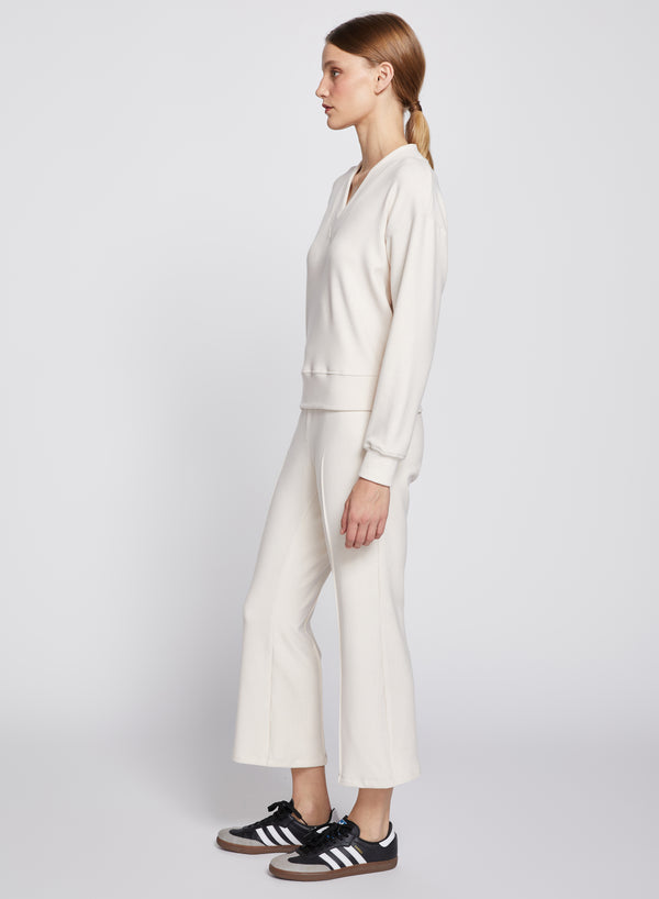 Stateside Honeyluxe V-Neck Pullover In Cream