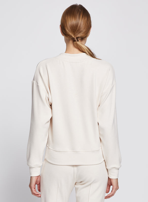 Stateside Honeyluxe V-Neck Pullover In Cream