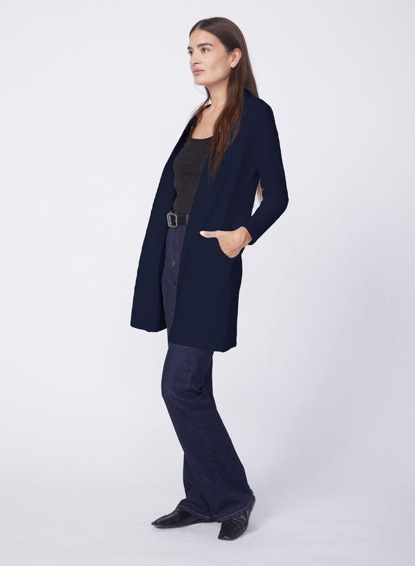 Stateside Horizontal Rib Duster In New Navy