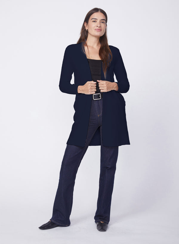 stateside Horizontal Rib Duster in New Navy